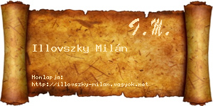 Illovszky Milán névjegykártya