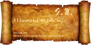 Illovszky Milán névjegykártya