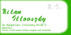 milan illovszky business card